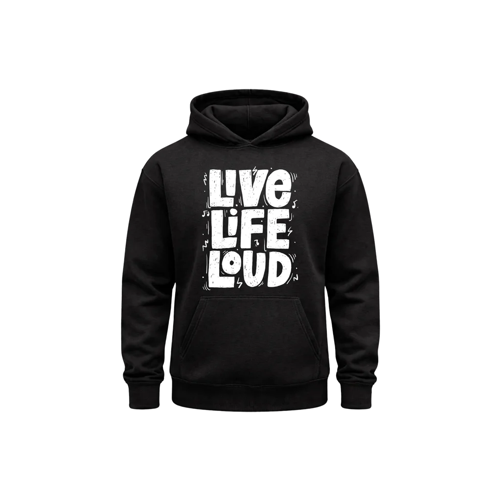 Live Life Loud Black Hoodie