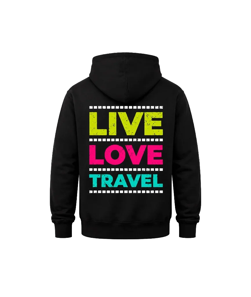 Live Love Travel Double Print Hoodie