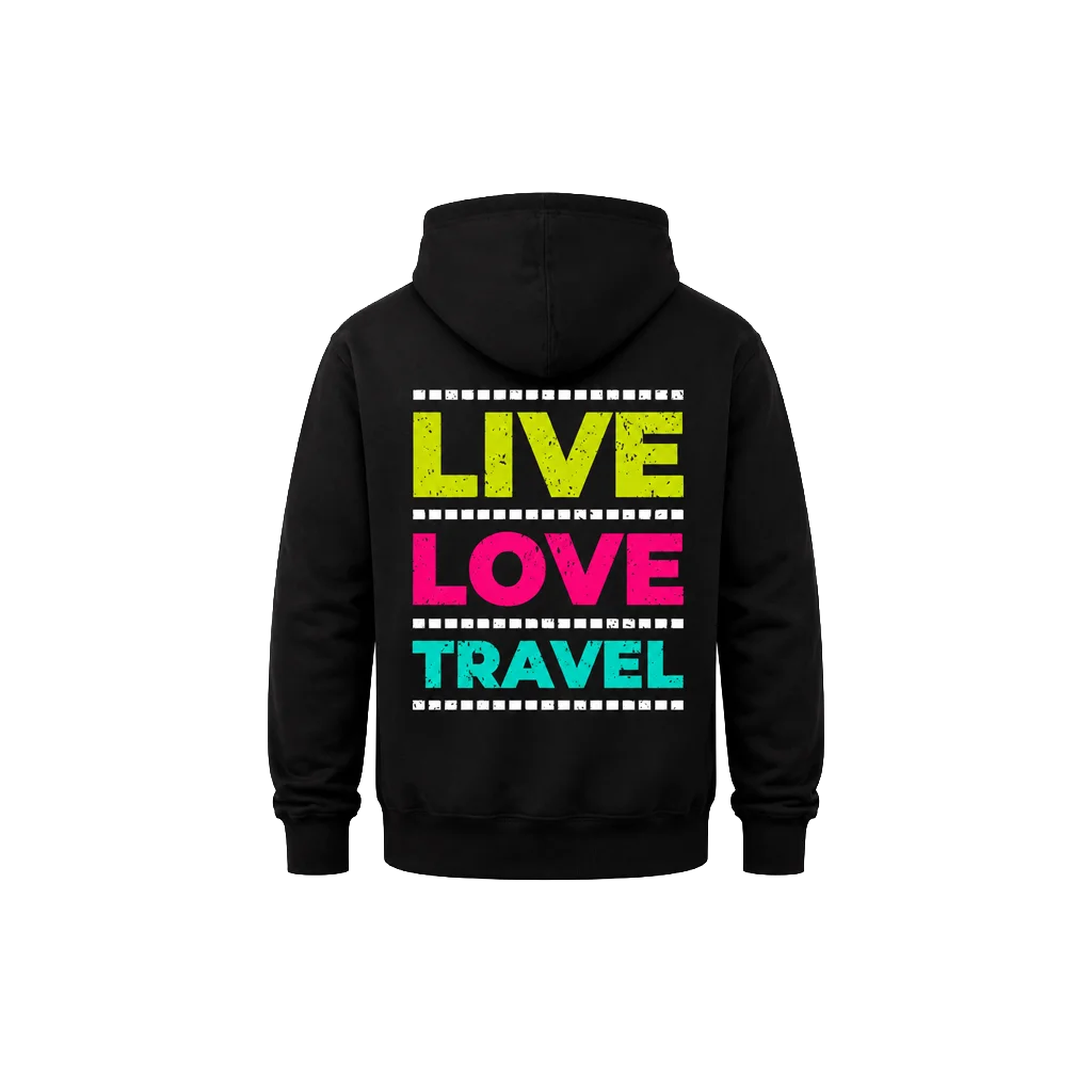 Live Love Travel Double Print Hoodie