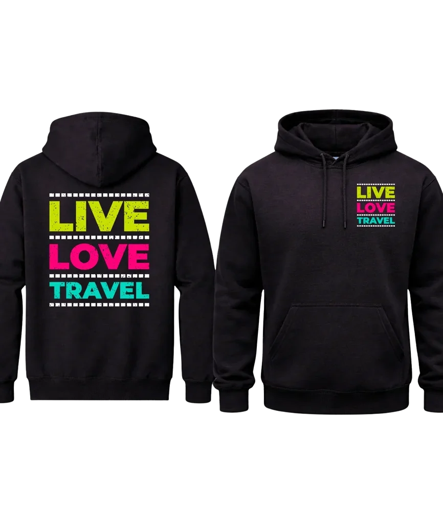 Live Love Travel Double Print Hoodie