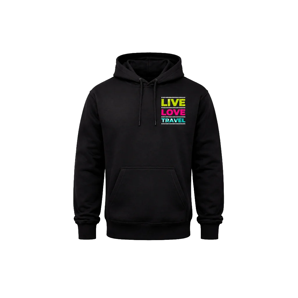 Live Love Travel Double Print Hoodie