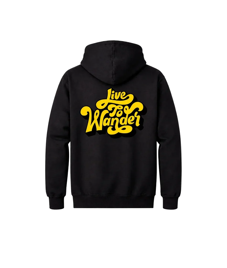 Live To Wander Front And Back Print Hoodie