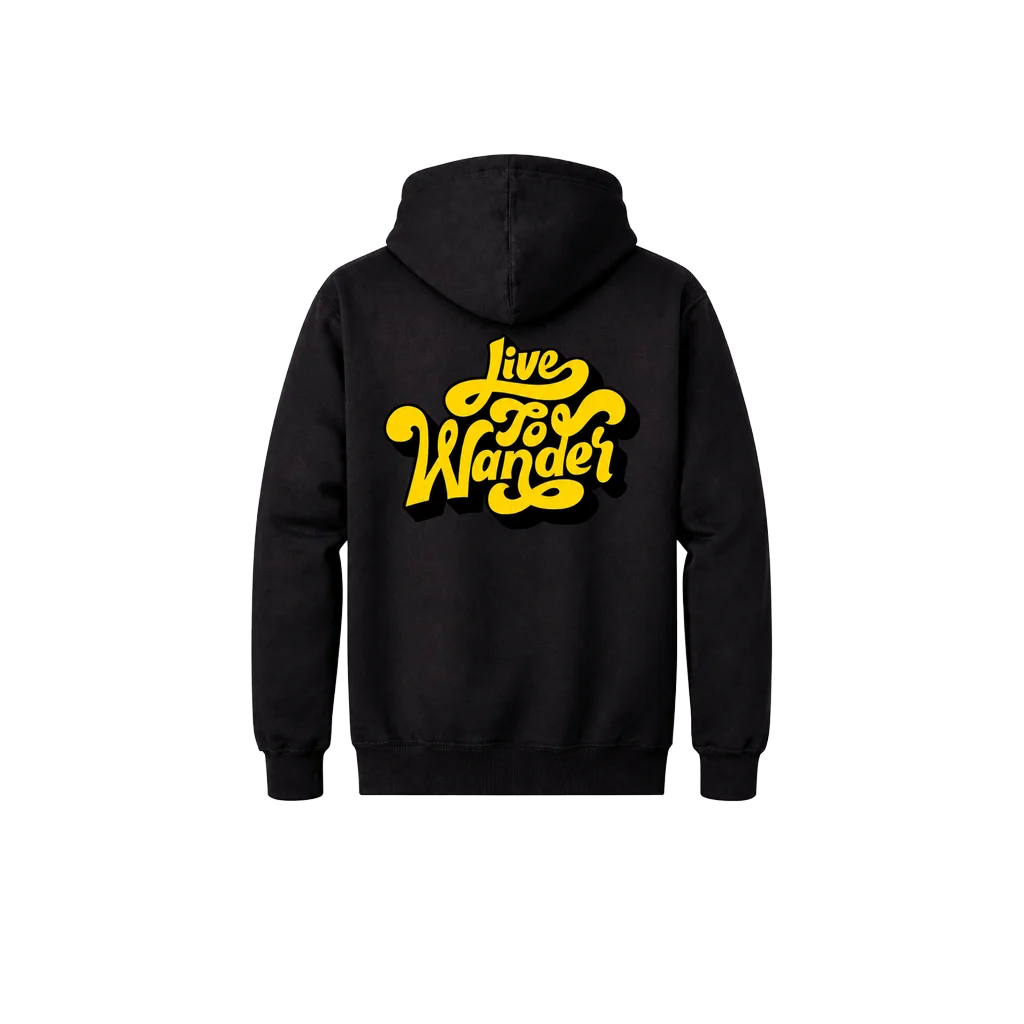 Live To Wander Front And Back Print Hoodie
