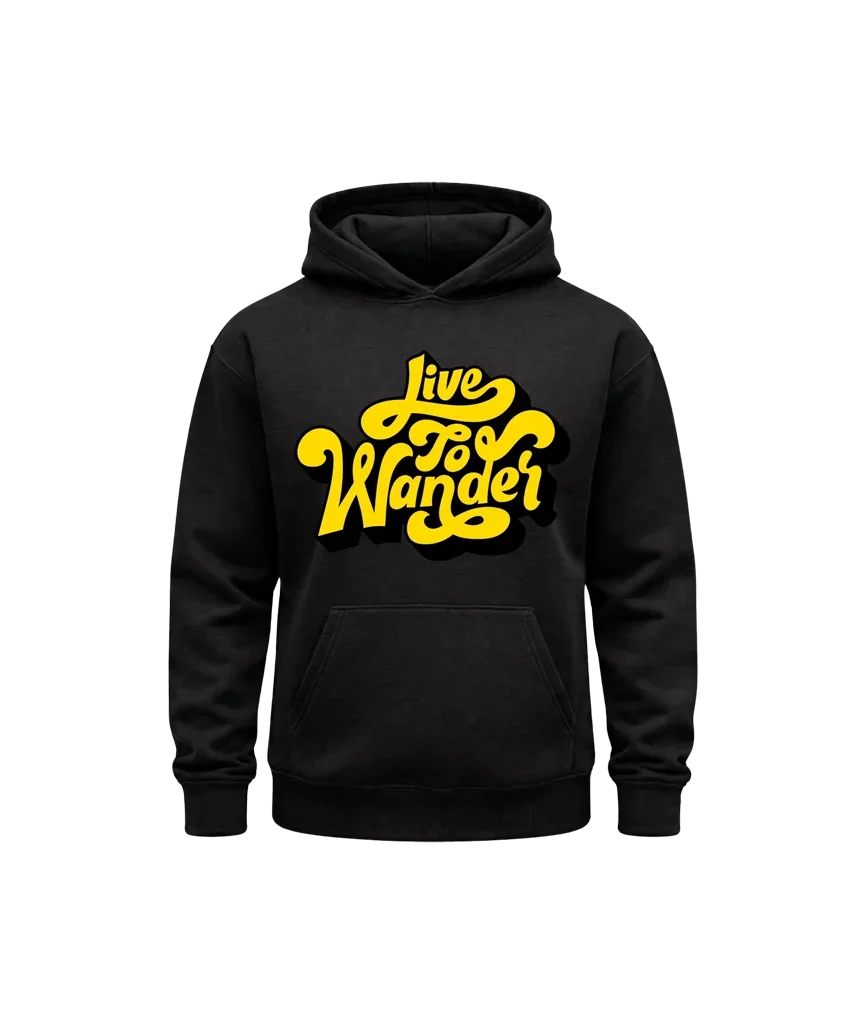 Live To Wander Black Hoodie
