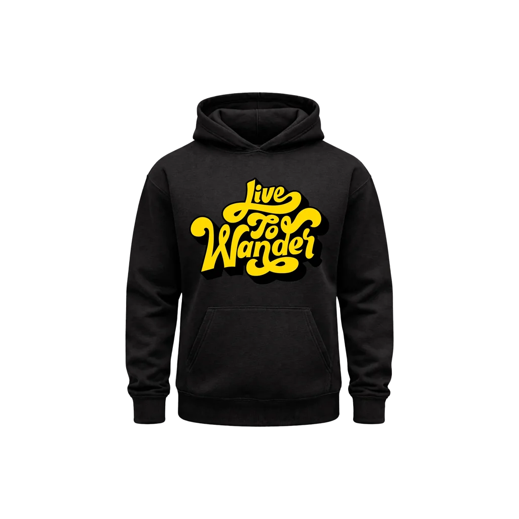 Live To Wander Black Hoodie