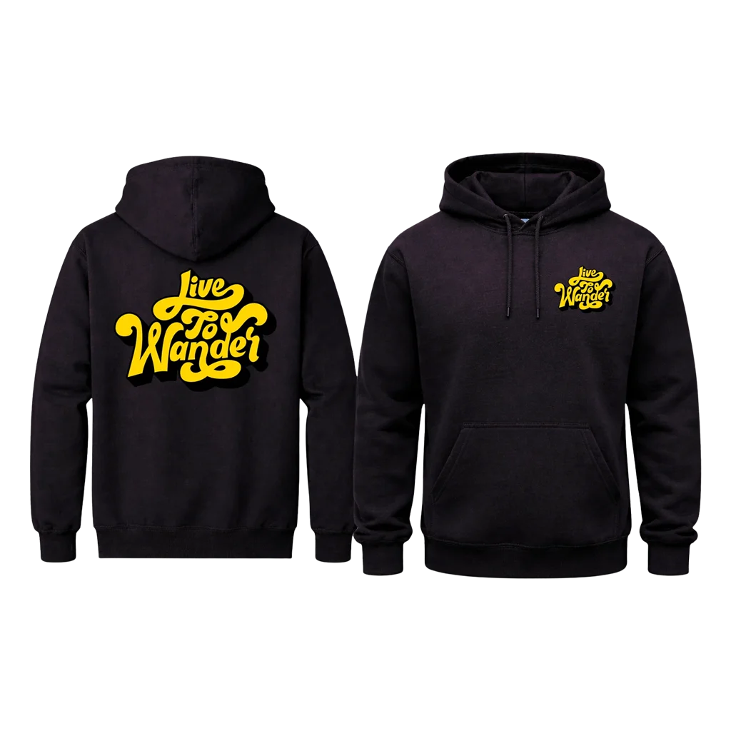 Live To Wander Front And Back Print Hoodie