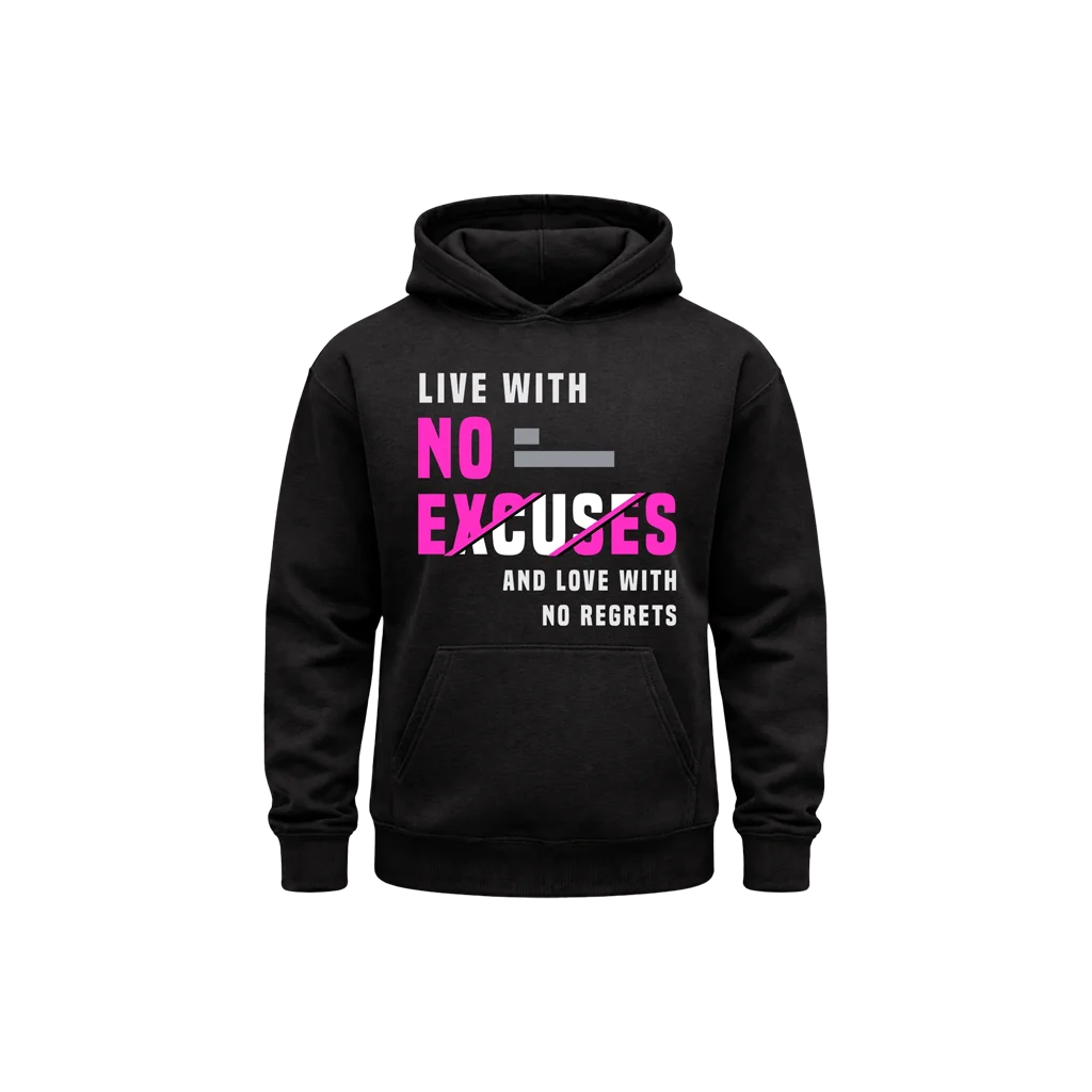 No Excuses Stealth Black Hoodie