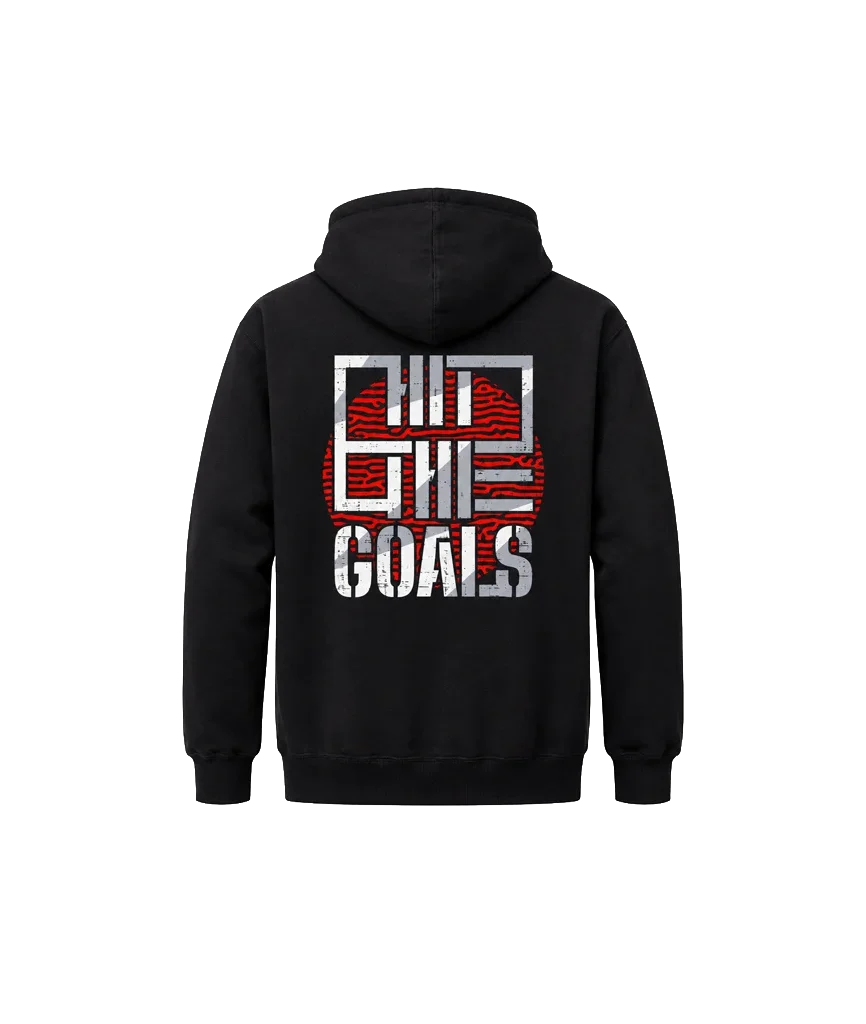 Minimalist “Live The Goals” Front Pocket Print Hoodie