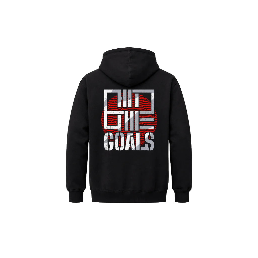 Minimalist “Live The Goals” Front Pocket Print Hoodie