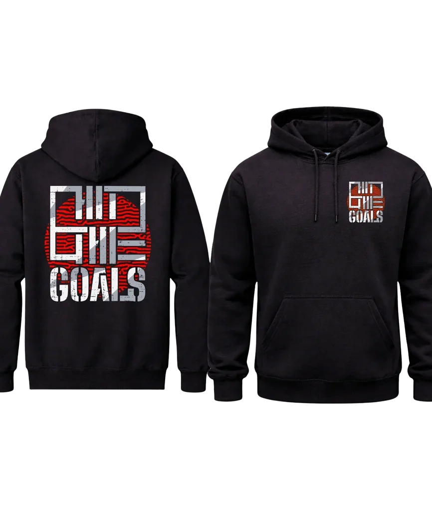 Minimalist “Live The Goals” Front Pocket Print Hoodie