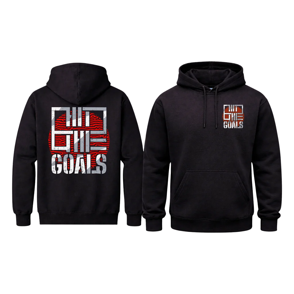 Minimalist “Live The Goals” Front Pocket Print Hoodie