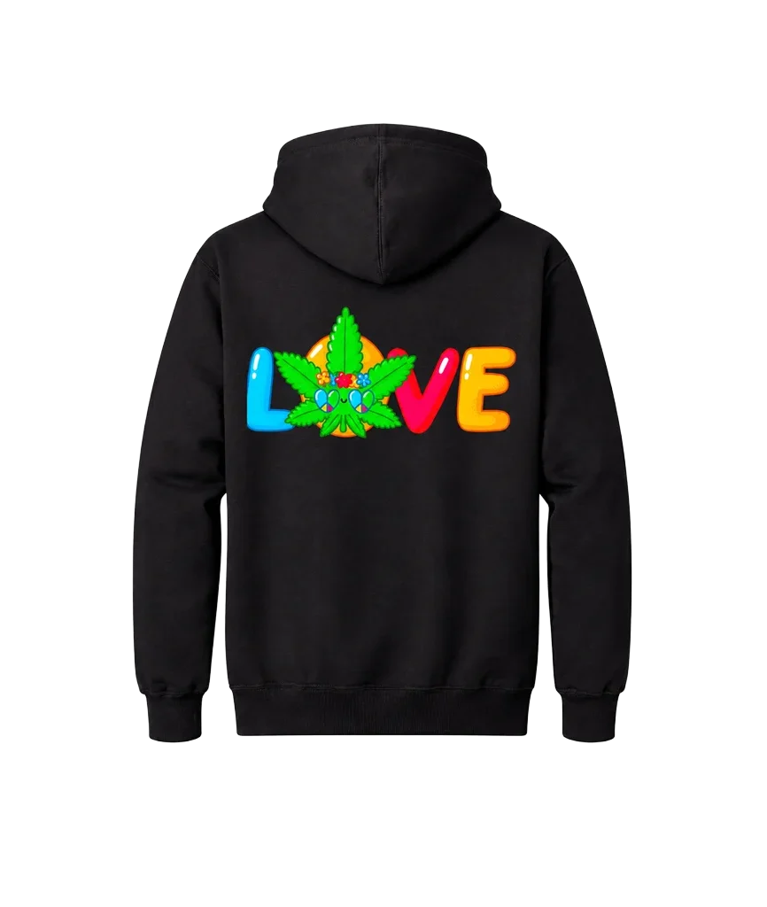 Love Front And Back Print Hoodie