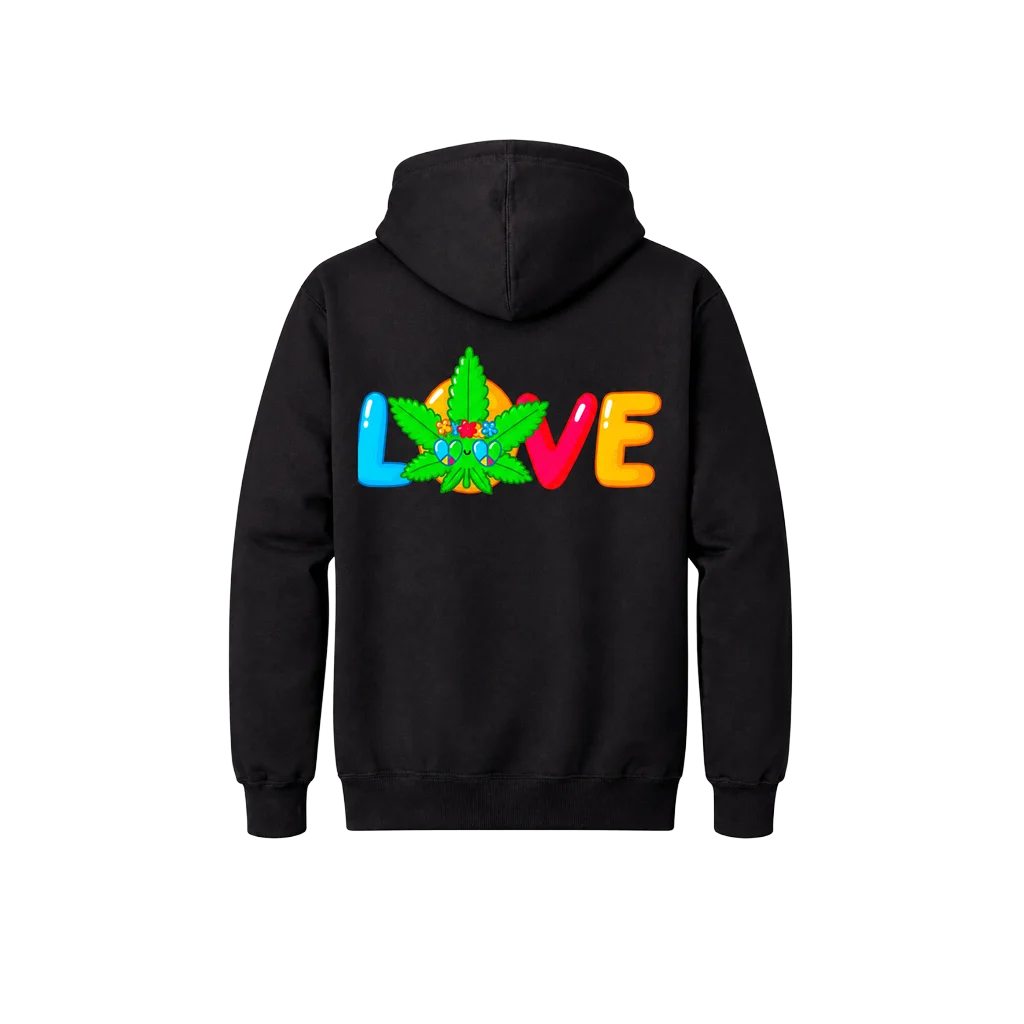 Love Front And Back Print Hoodie