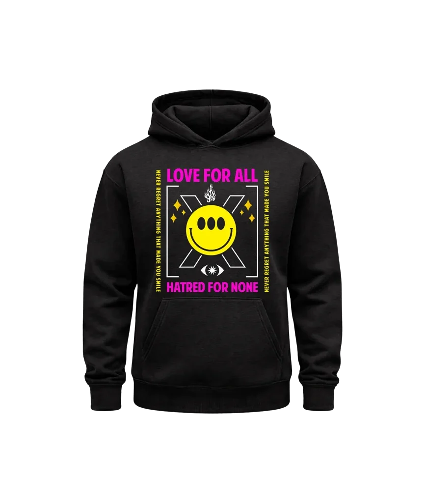 Love For All Unisex Black Hoodie