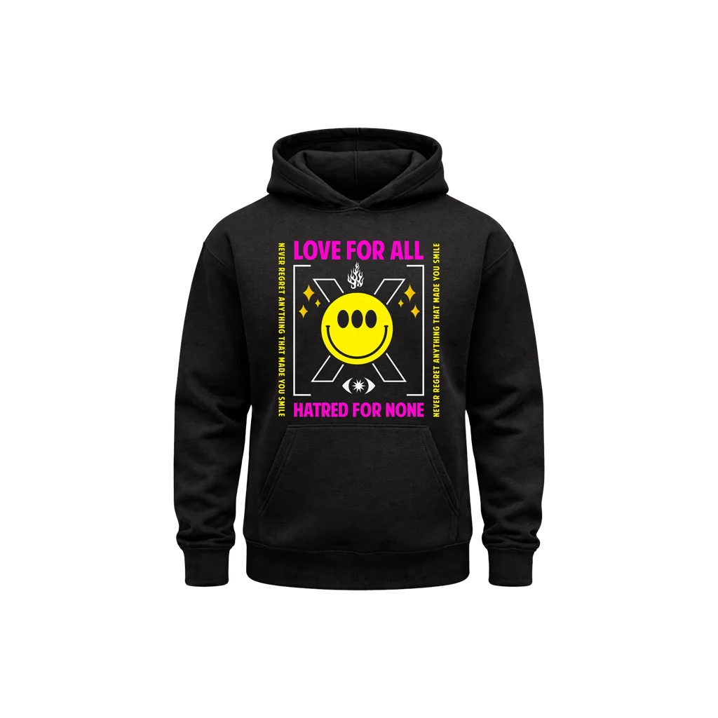 Love For All Unisex Black Hoodie