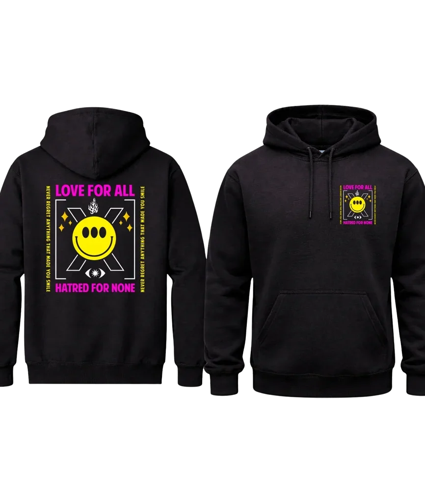 Love For All Dual-Print Black Hoodie