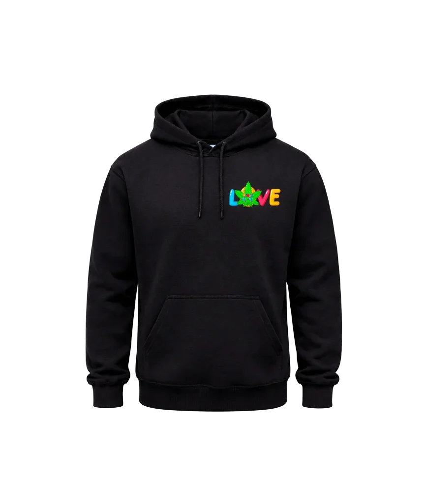 Love Front And Back Print Hoodie
