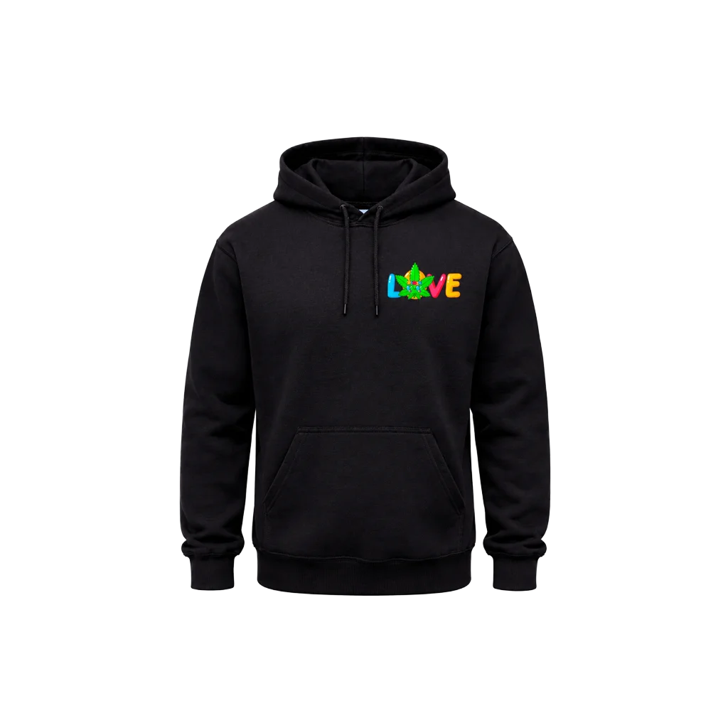 Love Front And Back Print Hoodie
