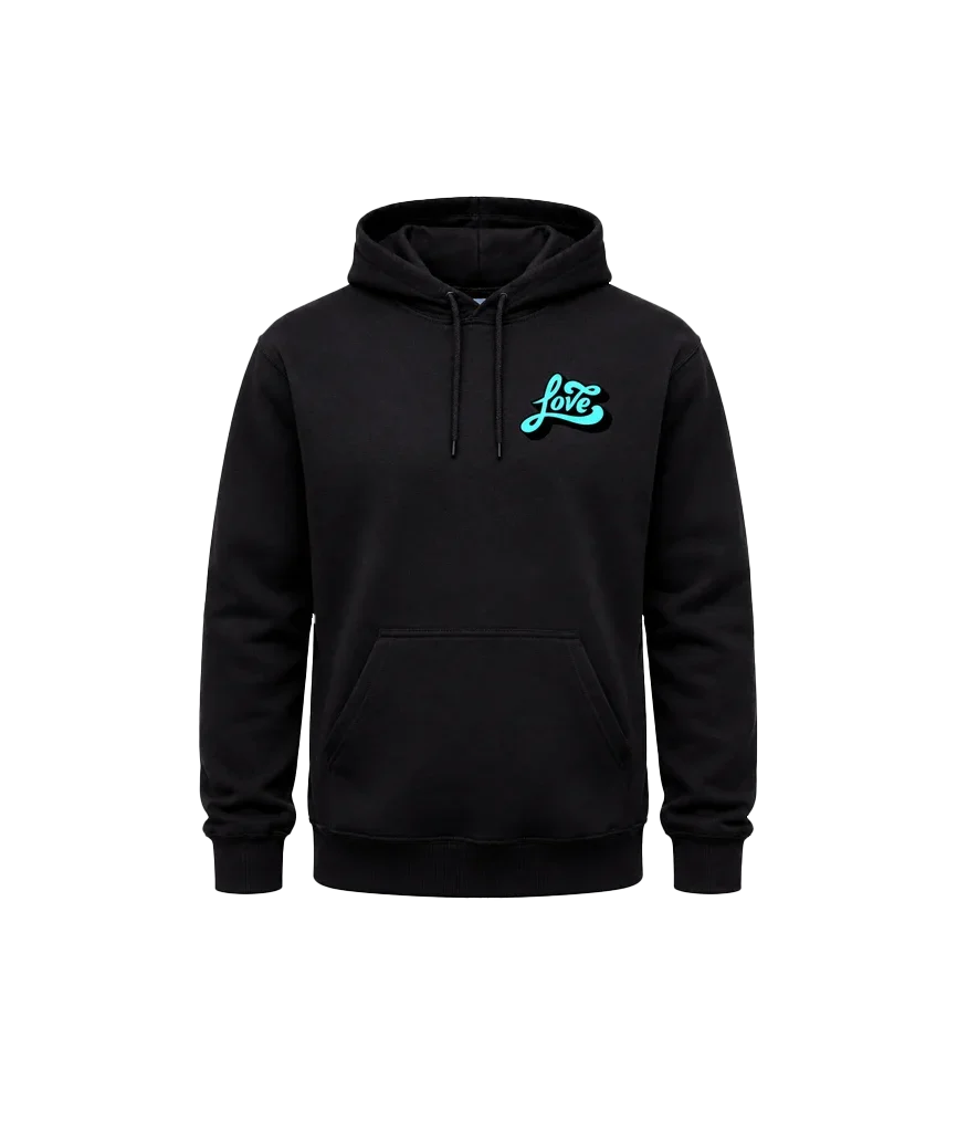 Love Front And Back Print Hoodie