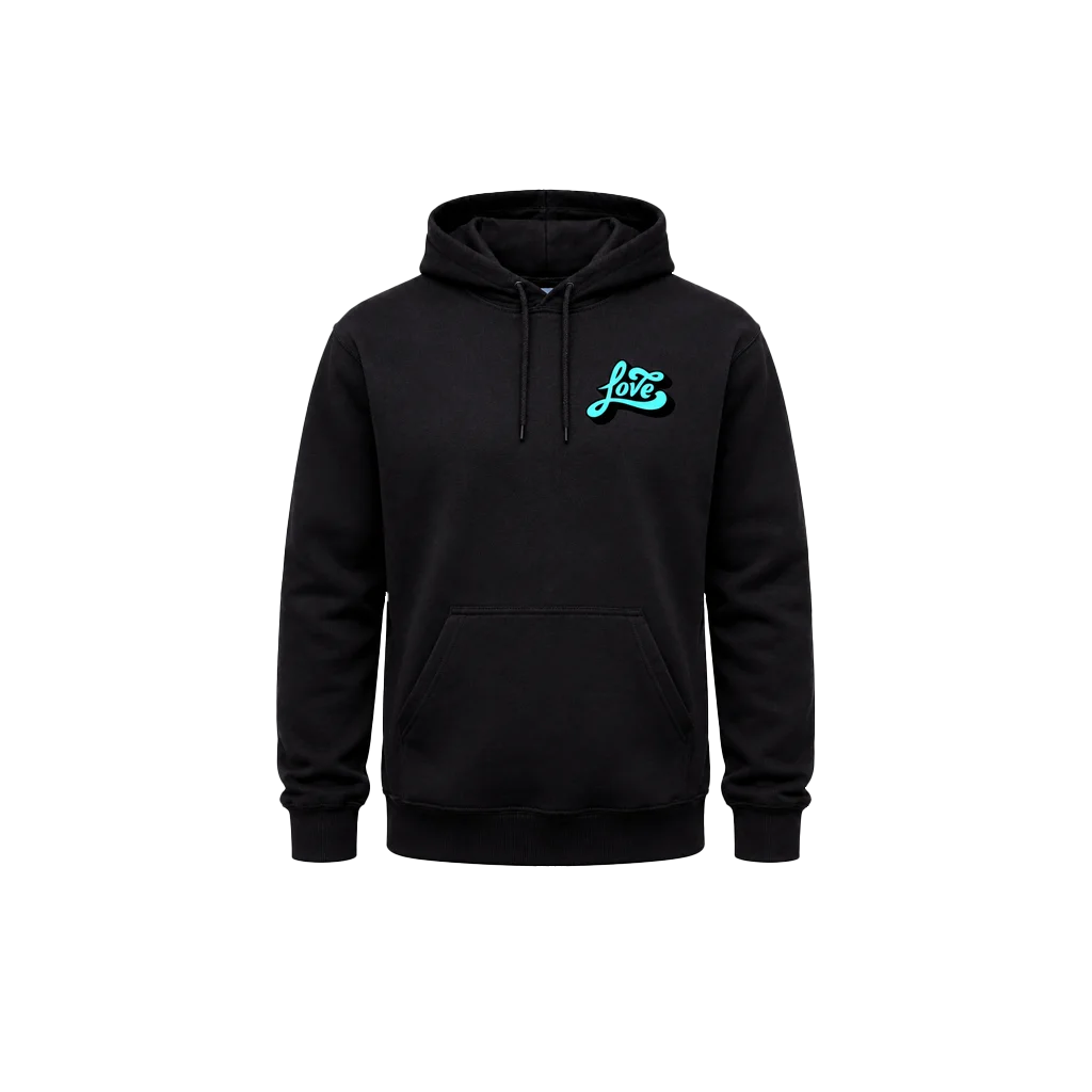 Love Front And Back Print Hoodie