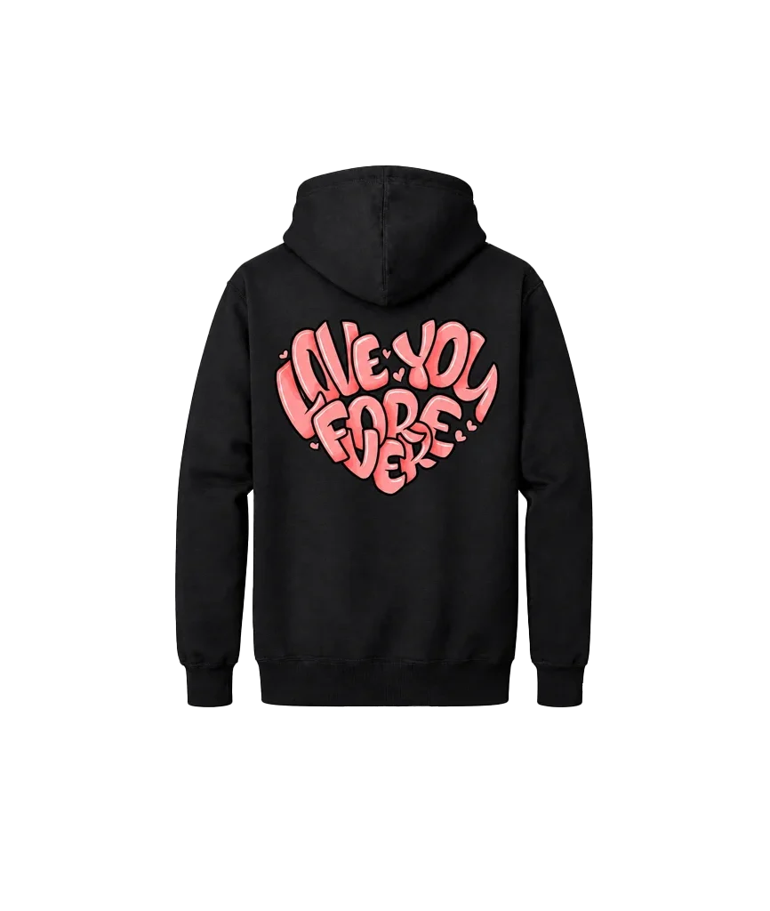 Love You Forever Dual-Print Heart Hoodie