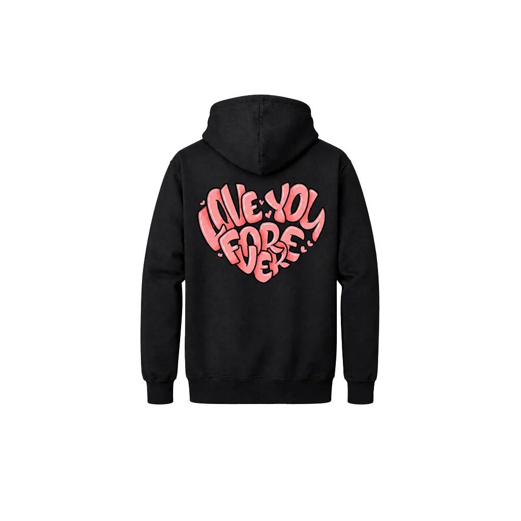Love You Forever Dual-Print Heart Hoodie