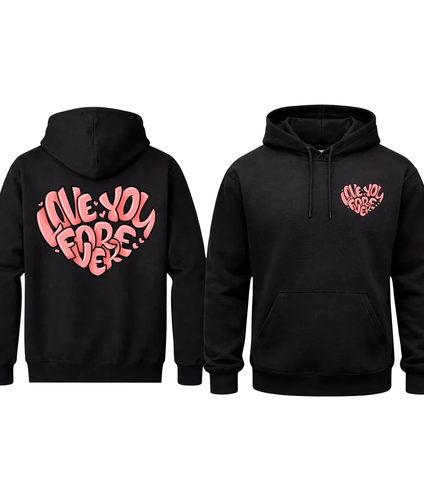 Love You Forever Dual-Print Heart Hoodie
