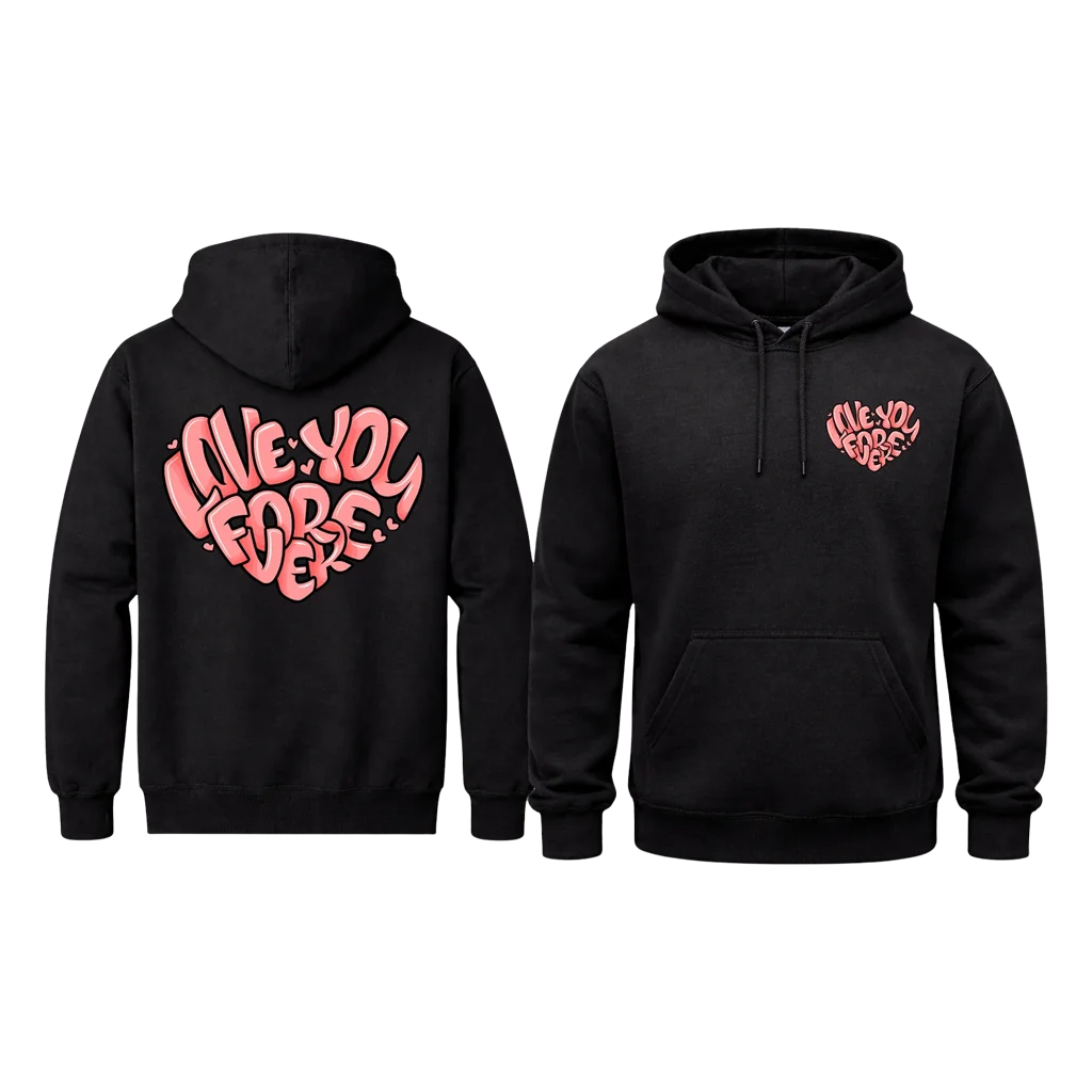 Love You Forever Dual-Print Heart Hoodie