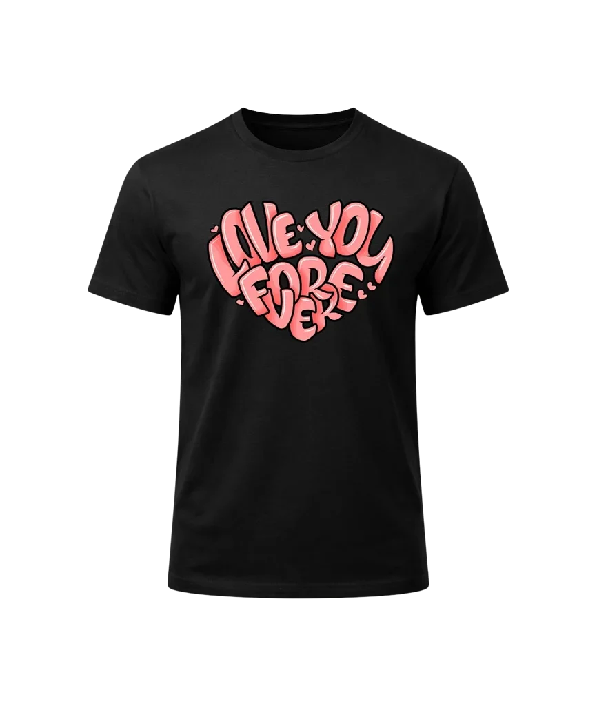 Love You Forever Heart Graphic T-Shirt