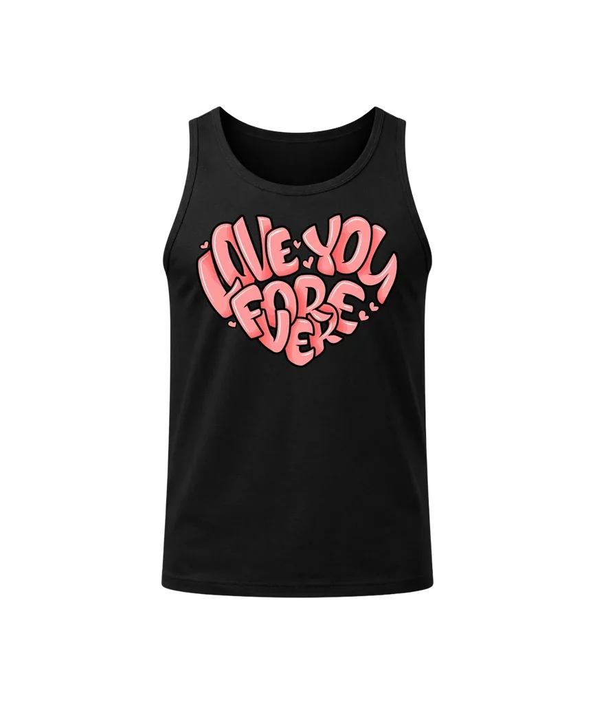 Love You Forever Heart Graphic Tank Top