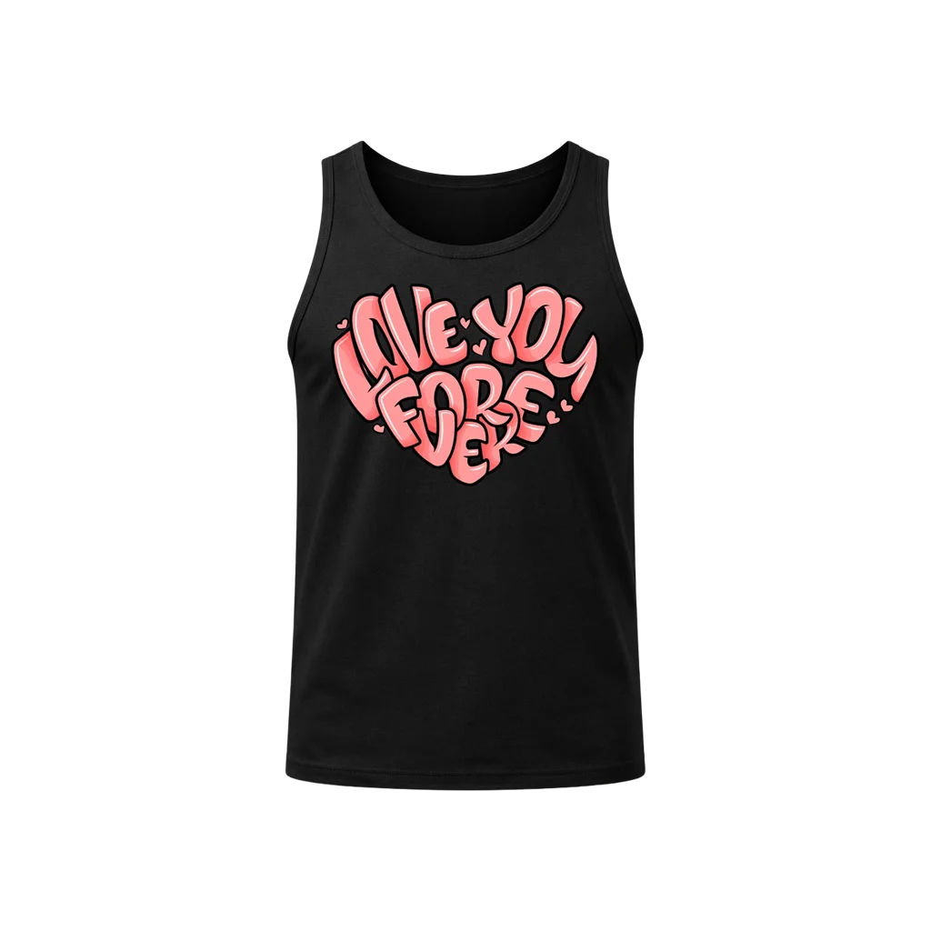 Love You Forever Heart Graphic Tank Top