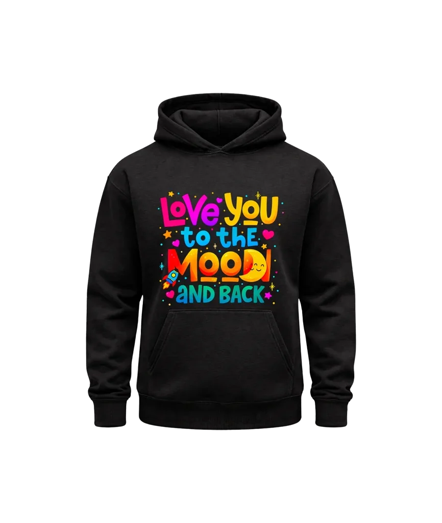 Love You To The Moon Black Hoodie