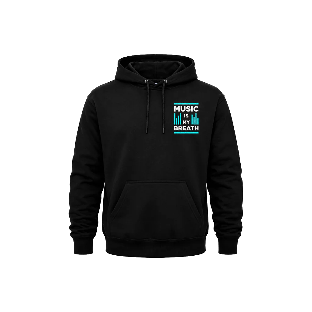 Music Is My Breath Front And Back Print Hoodie