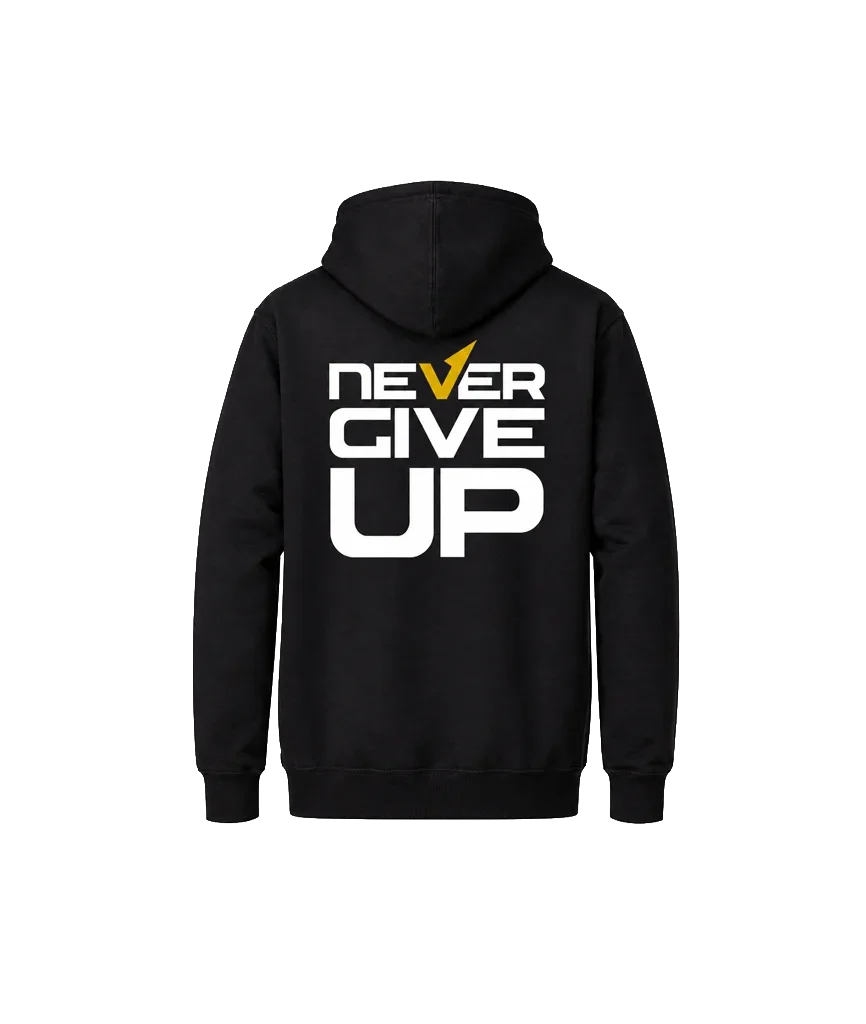 Never Give Up Front And Back Print Hoodie