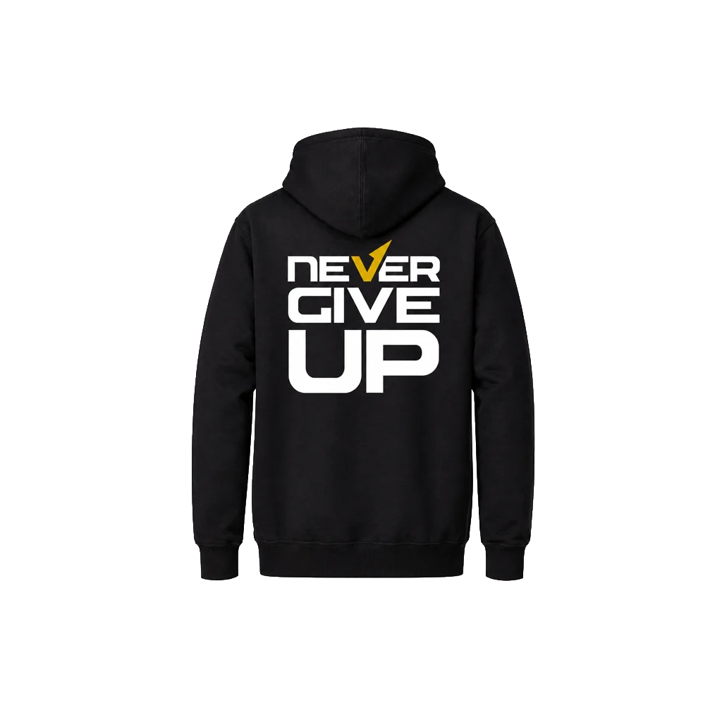 Dual-Print “Never Give Up” Street Hoodie