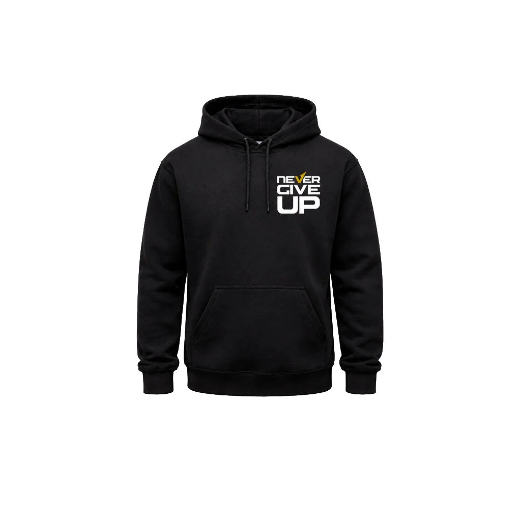 Never Give Up Front And Back Print Hoodie
