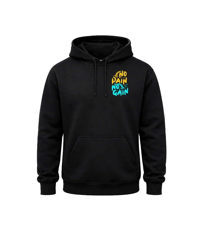 No Pain No Gain Front & Back Print Hoodie