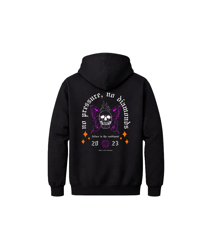 No Pressure, No Diamonds Front And Back Print Hoodie