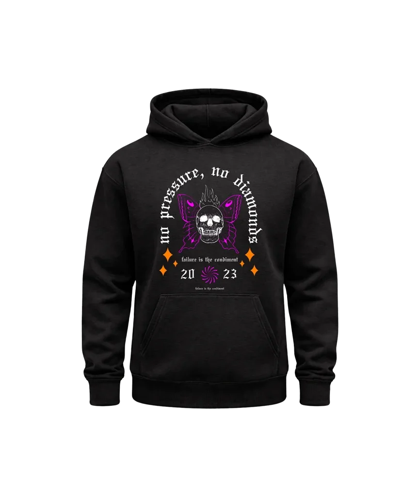 No Pressure, No Diamonds Black Hoodie