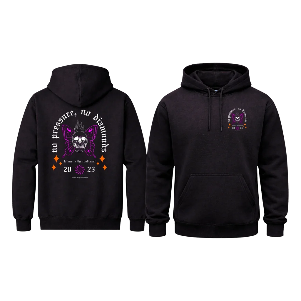 No Pressure No Diamonds Skull Hoodie
