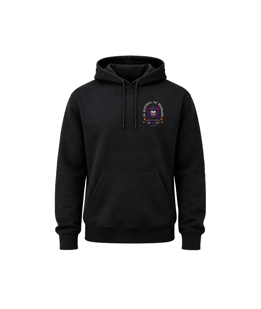 No Pressure, No Diamonds Front And Back Print Hoodie
