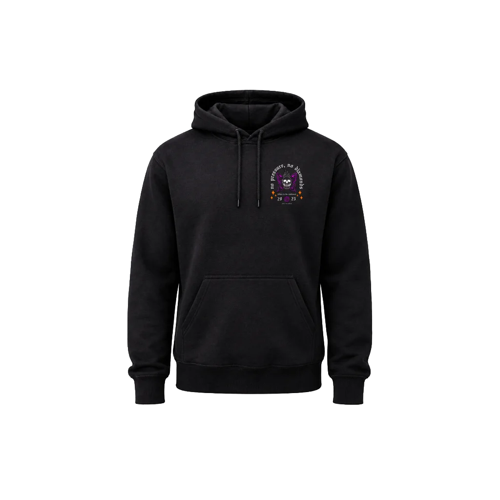 No Pressure, No Diamonds Front And Back Print Hoodie