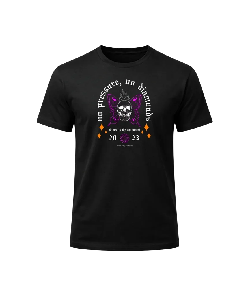 Gothic Skull and Butterfly Tee