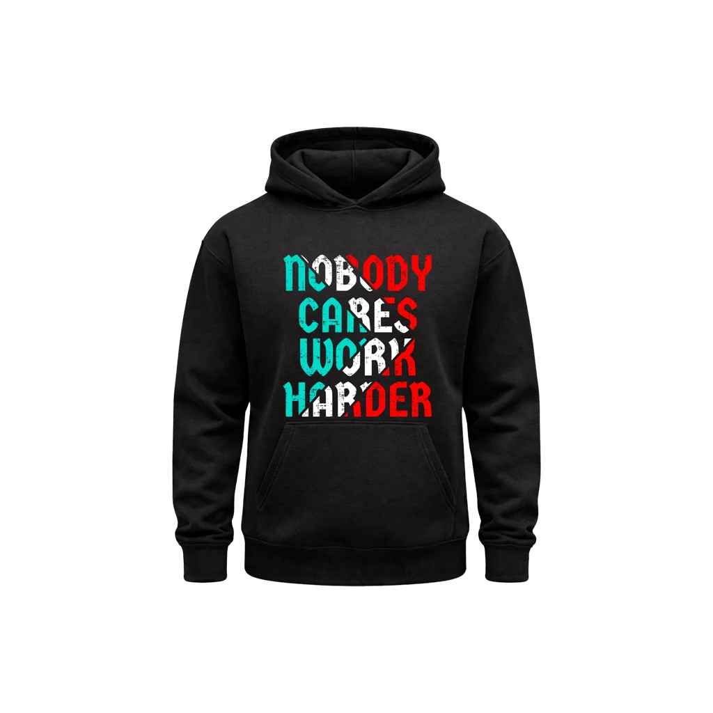 Nobody Cares Work Harder Black Hoodie