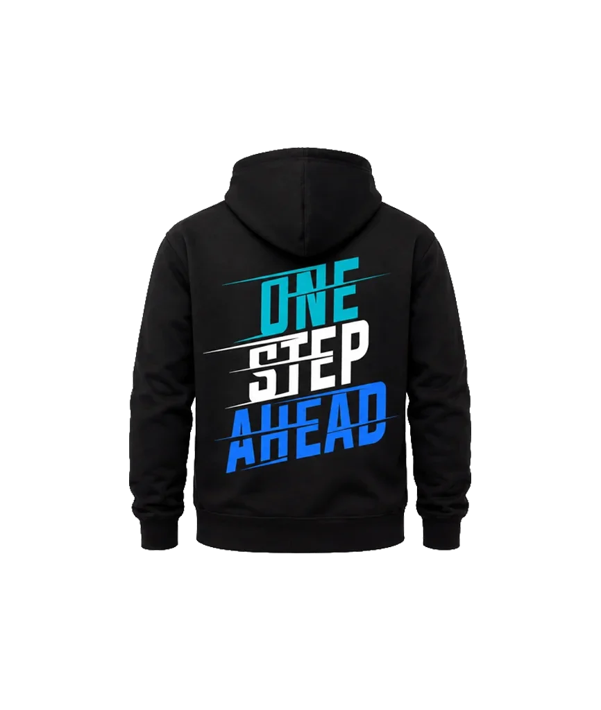 One Step Ahead Front And Back Print Hoodie