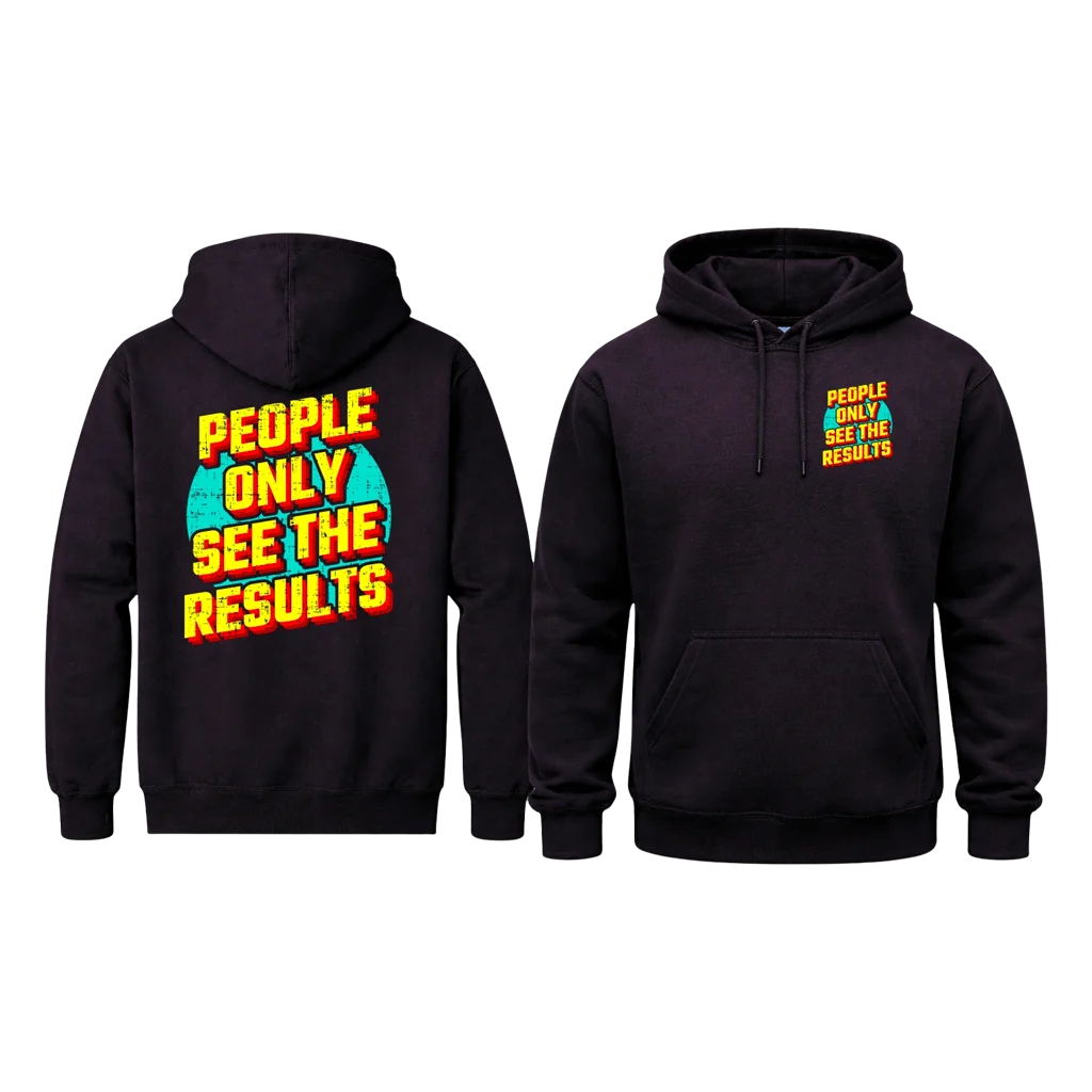 People Only See The Results Dual Print Black Street Hoodie