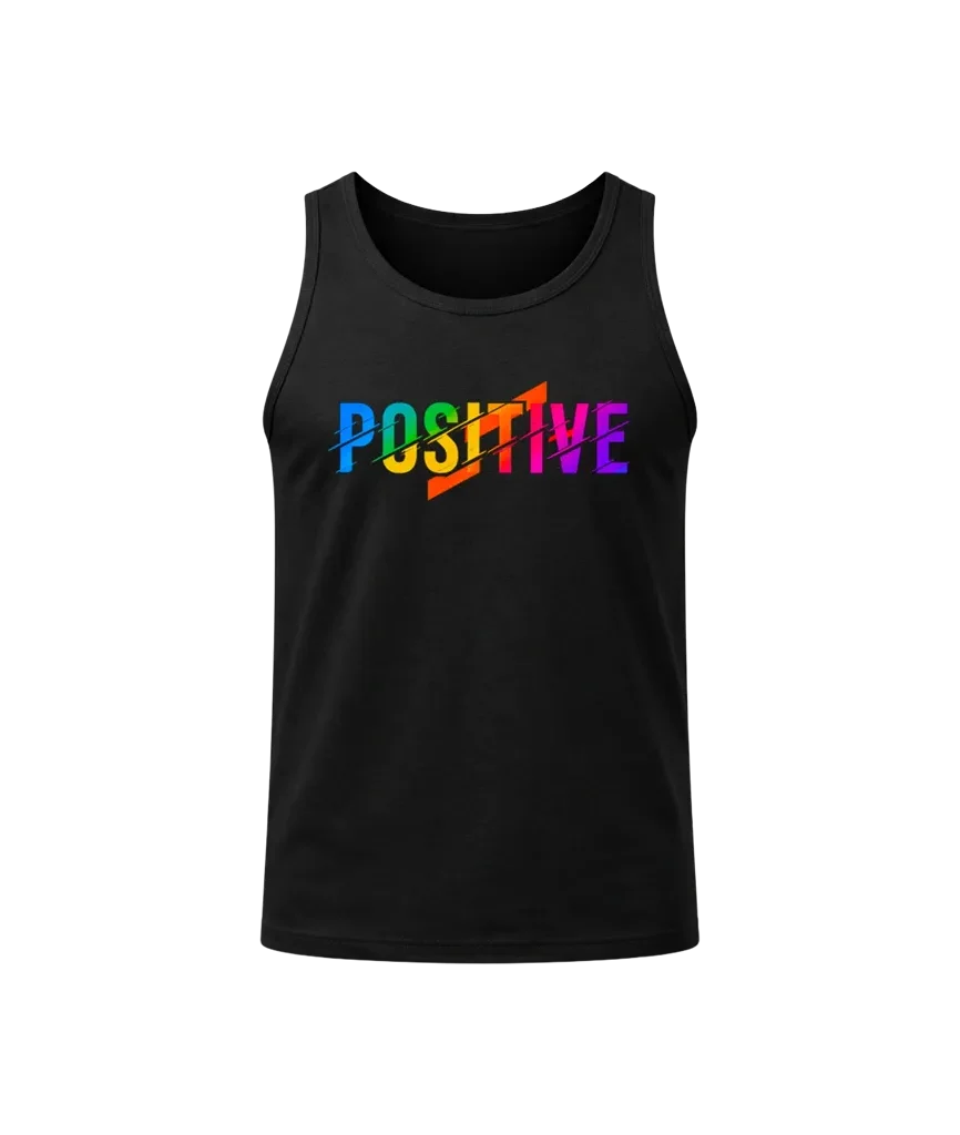 Positive Black Sleeveless Tank