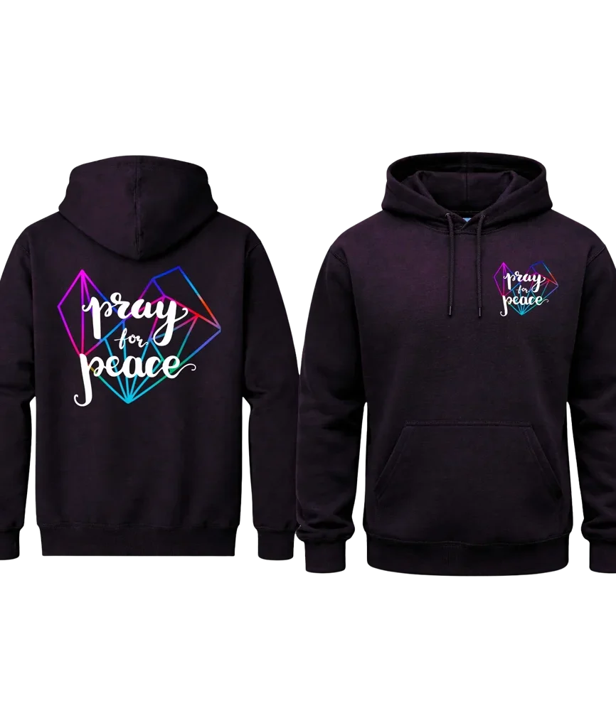 Pray For Peace Black Hoodie