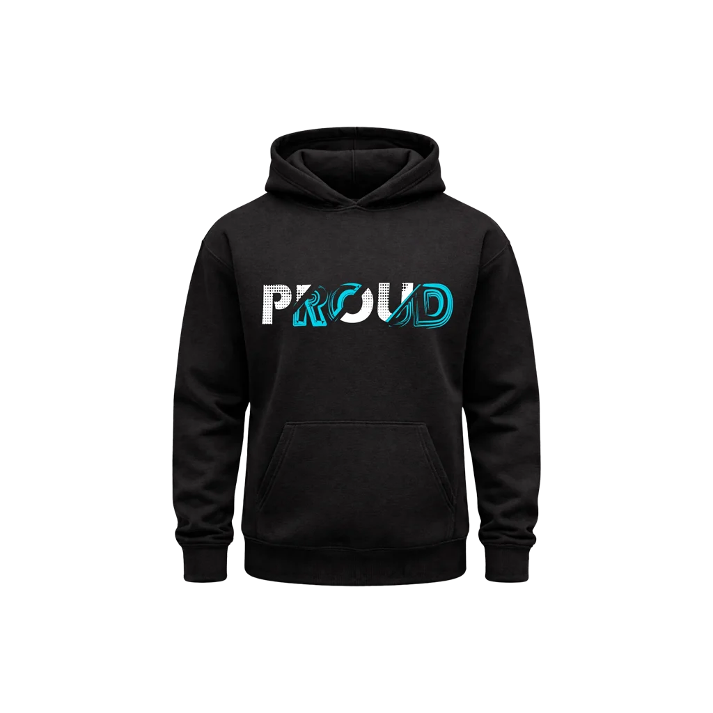 Proud Black Print Hoodie
