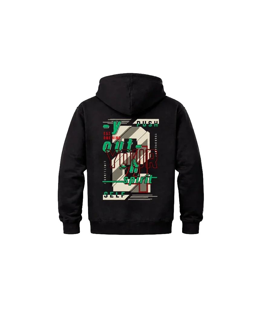 Push Yourself Front And Back Print Hoodie